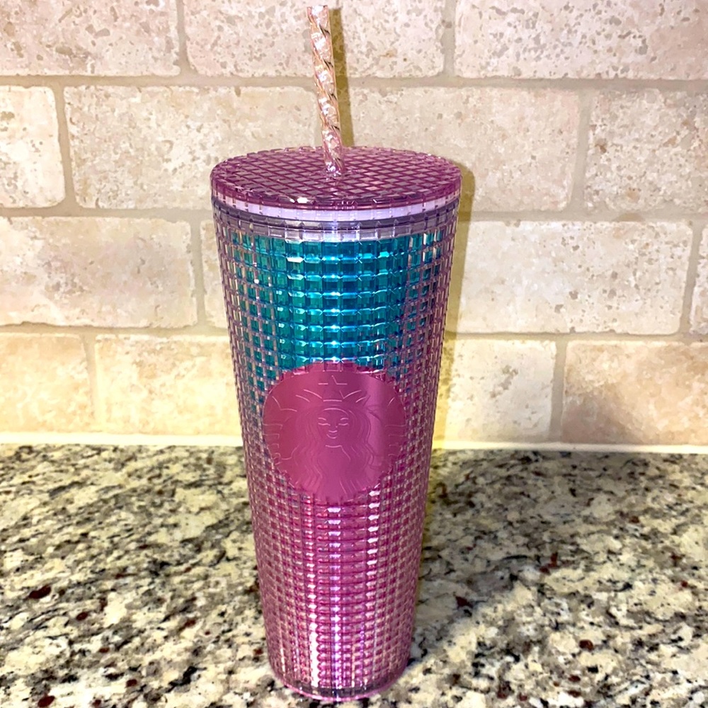 Starbucks Grid Disco Pink & Blue Tumbler! NEW!